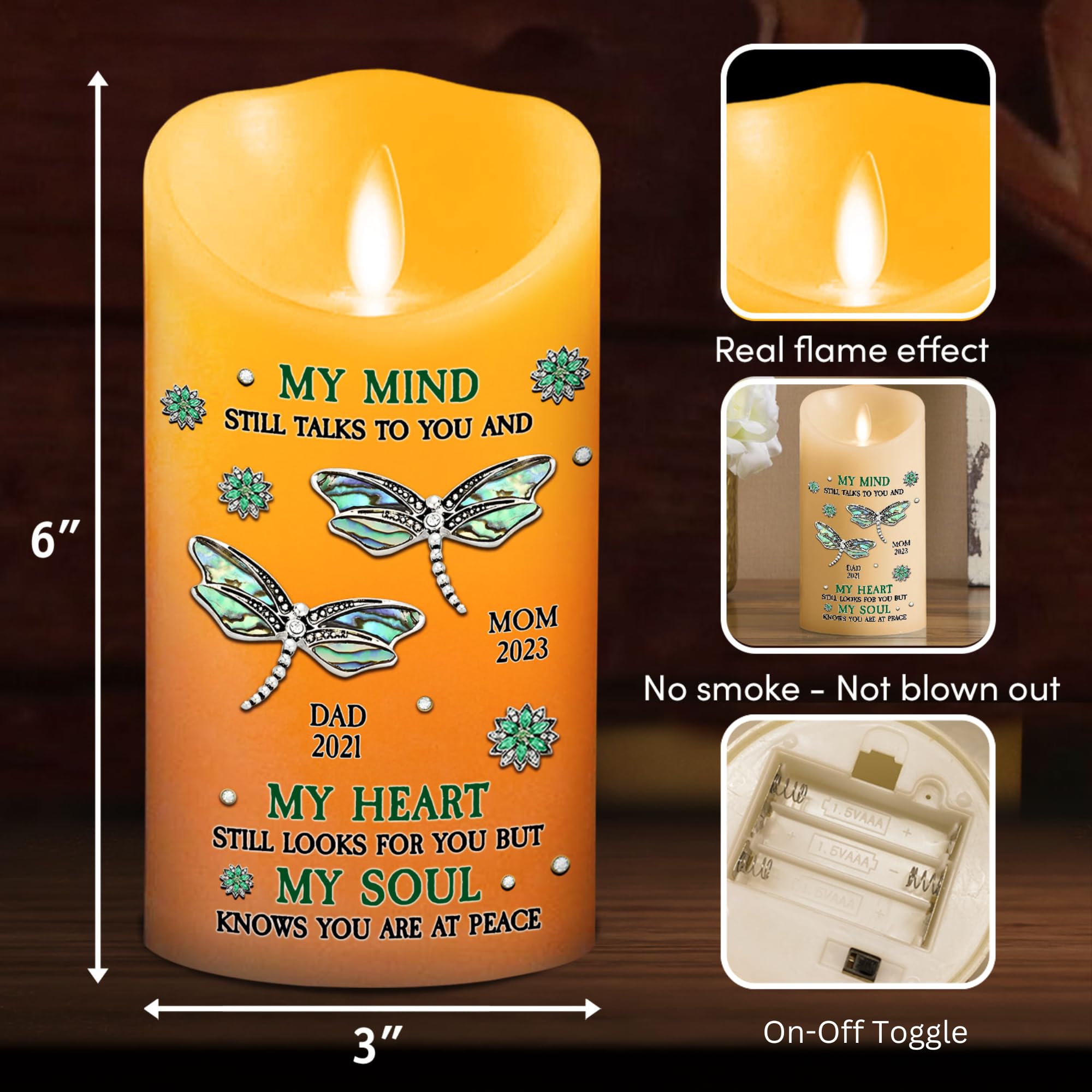 Amazon.com: Wrappiness Personalized Memorial Led Candle